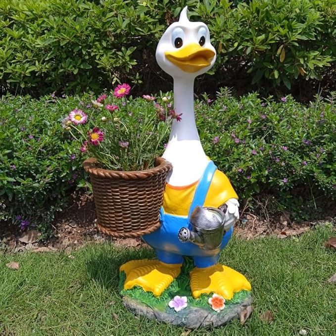 Couple Duck Garden Statue Duck Succulent Plant Flower Pot Goose Flower Pot Sculpture Indoor and Outdoor Art Decoration Courtyard Terrace Balcony Living Room Office Decoration Festival Gifts