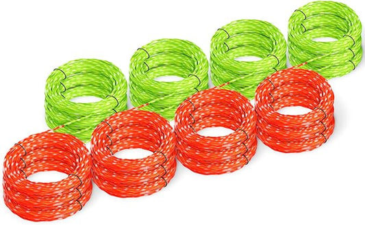 12 Pack AL2420PD Replacement Twisted Trimmer Line Compatible with All EGO 15-Inch String Trimmers Weed Eater, Dual Color Pre-Cut 0.095" 168Ft Weed Wacker String line for EGO Trimmers String