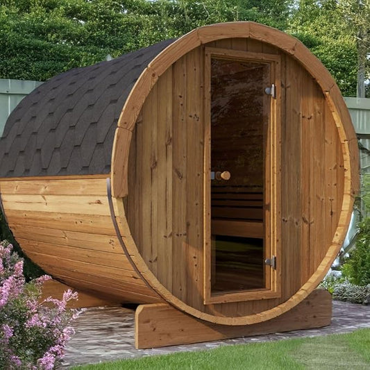 Sauna Barrel, Ergo-Series Backyard Sauna Barrel (Sauna Heater & Sauna Stones Included) (Model E7)