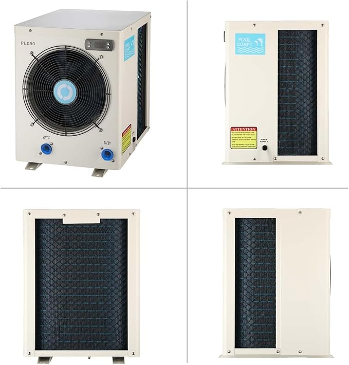 14,000 BTU Swimming Pool Heat Pump - Electric Pool Heater for Above Ground Pools Up to 4,000 Gallons,Heating and Cooling Pool Heater 120V
