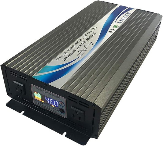 3000W Off Grid Pure Sine Wave Power Inverter 48V DC to 110V 120V AC with LCD Display for RV Camping Truck Home Solar