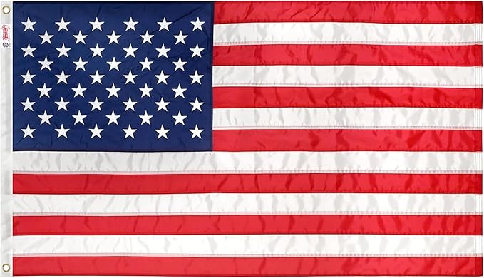 Super Tough 3Ft x 5Ft American Flag - Double Sided, Heavy Duty Nylon USA Flag with Embroidered Stars and Sewn Stripes Suitable for Outdoors - Red/White/Blue