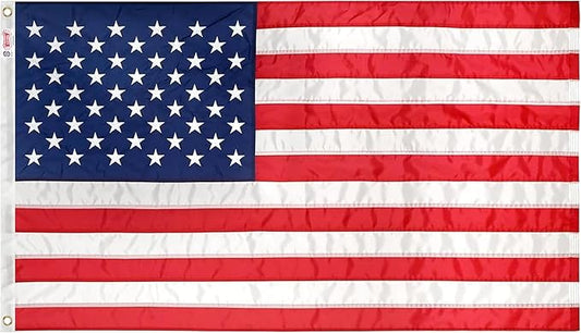 Super Tough 3Ft x 5Ft American Flag - Double Sided, Heavy Duty Nylon USA Flag with Embroidered Stars and Sewn Stripes Suitable for Outdoors - Red/White/Blue