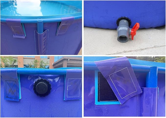 Canvas Fish Pond Pool,Above Ground Pond,PVC Fish Pond,Round Thickening Fish Pond Pool,Pool Above Ground with Durable Framed,for Fish Farming,Aquatic Products Breeding Pond 59 X31.5 in/356Gal