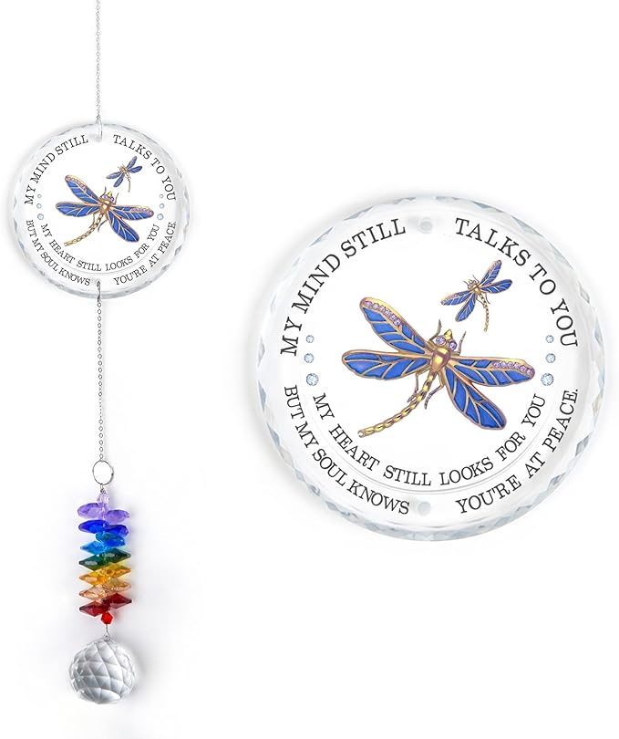 Memorial Suncatcher - Sympathy Gift for Loss of Loved One - Crystal Rainbow Maker - Bereavement Keepsake - Hanging Crystal Decor - Loss of Family Friend Pet - Suncatcher Ornament