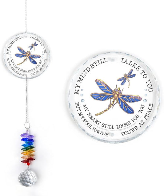 Memorial Suncatcher - Sympathy Gift for Loss of Loved One - Crystal Rainbow Maker - Bereavement Keepsake - Hanging Crystal Decor - Loss of Family Friend Pet - Suncatcher Ornament