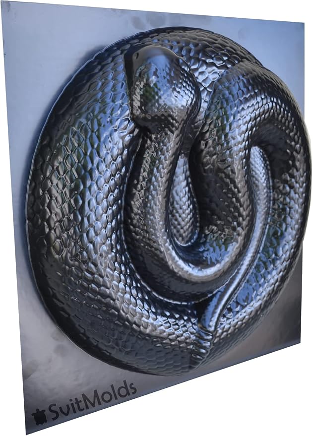 SvitMods Mold Snake DIY Statue for Garden Concrete Cement Mould Rattlesnake Garden Decor Mold Croc for Garden Figure (D72)
