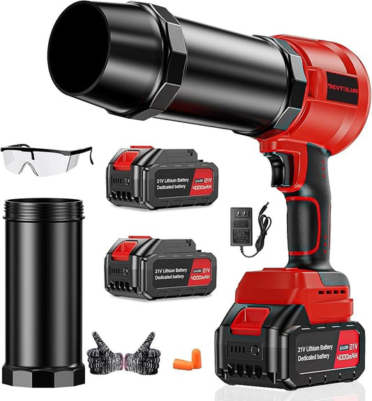 2025 Upgraded Cordless Leaf Blower with Extended Nozzle,600000RPM Turbo Jet Blower, Electric Small Blower with 2x4.0Ah Batteries,Lightweight Handheld Leaf Blower for Patio,Leaves,Snow,Car Cleaning