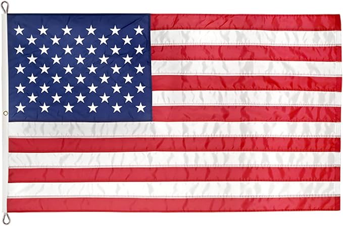 Super Tough 10ft x 15ft Nylon American Flag, Made in the USA, Embroidered Stars, Sewn Stripes