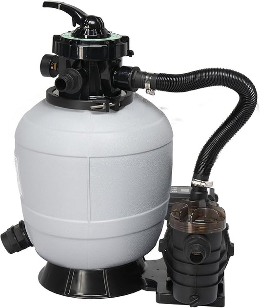 VINGLI Sand Pool Filter 14in Tank with A 3/4HP Pool Pump 115V,24H Timer Above Ground Inground Swimming Pool Pump with Filter Basket,3435GPH