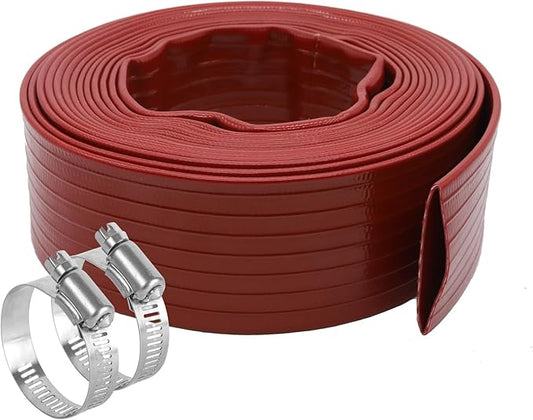 Eastrans 2 IN x 50 FT Pool Backwash Hose, Extra Heavy Duty Discharge Hose,10 Bar Working Pressure, 30 Bar Burst Pressure,Wall Thickness 1.8mm, High pressure resistance,Ultra Strong Wear Resistance