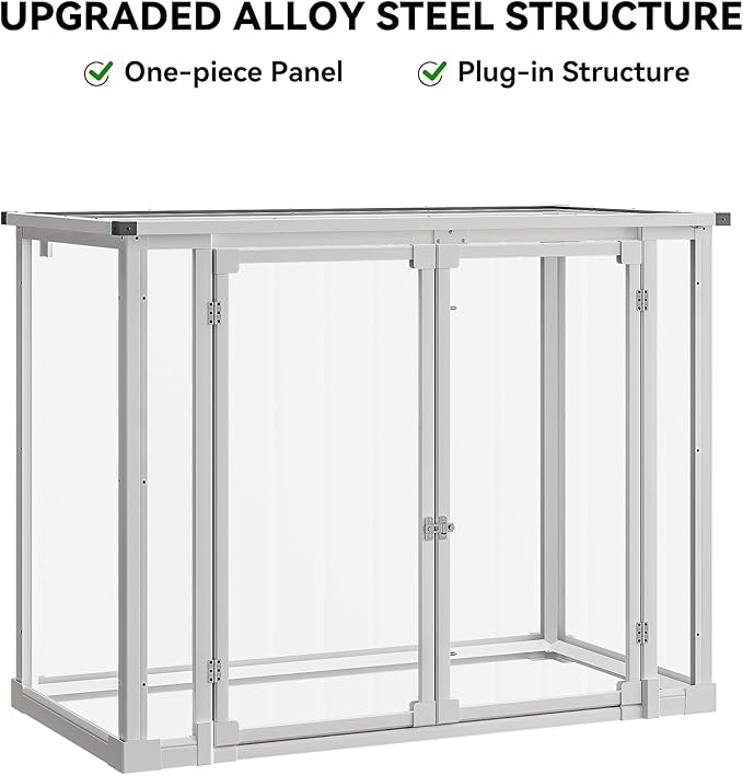 DWVO 41Cu.ft Horizontal Resin Storage Shed Without Shelf, All Weather 4.7x2.5 FT Outdoor Storage Shed with Hydraulic Struts, 3 Locks, Lockable to Floor for Garden Tools, Trash Cans, Gray