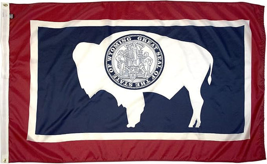 FlagSource Wyoming Nylon State Flag, Made in USA, 5x8'