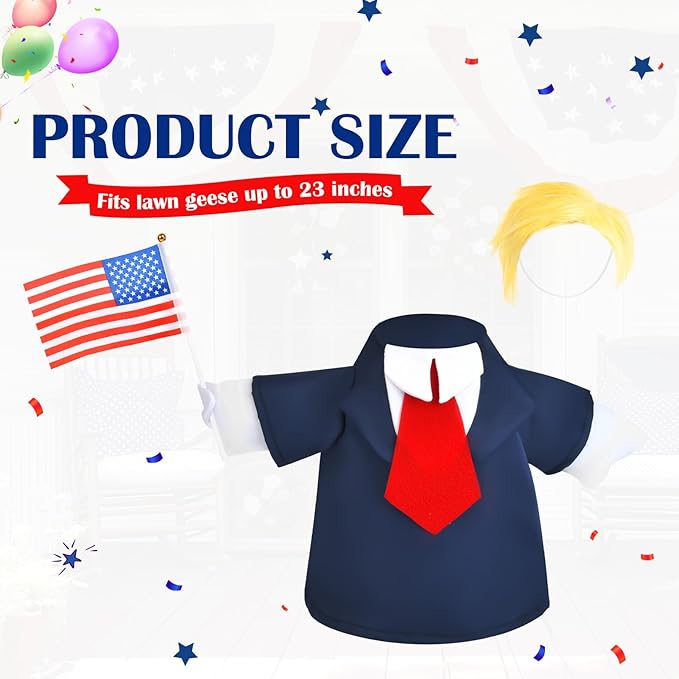Porch Goose Outfit Fits 23” Goose Statue Funny Lawn Goose Clothes for Porch Yard and Patio Decor