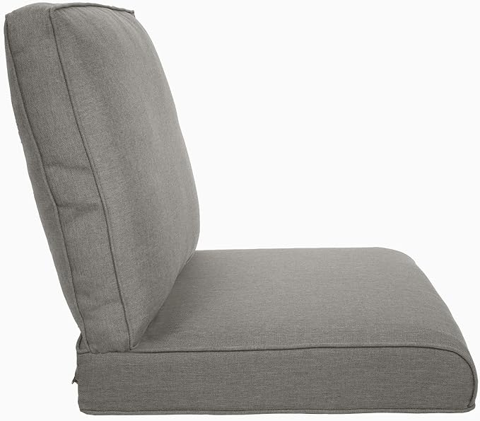 Pop 22x25/22x24 Outdoor Chair Cushions Set of 4 - Heavy Duty High Back Replacement Zippered Cushion for Patio Furniture Set Dining Rocking Chairs Loveseat L-Shape Sofa - Grey/Classic