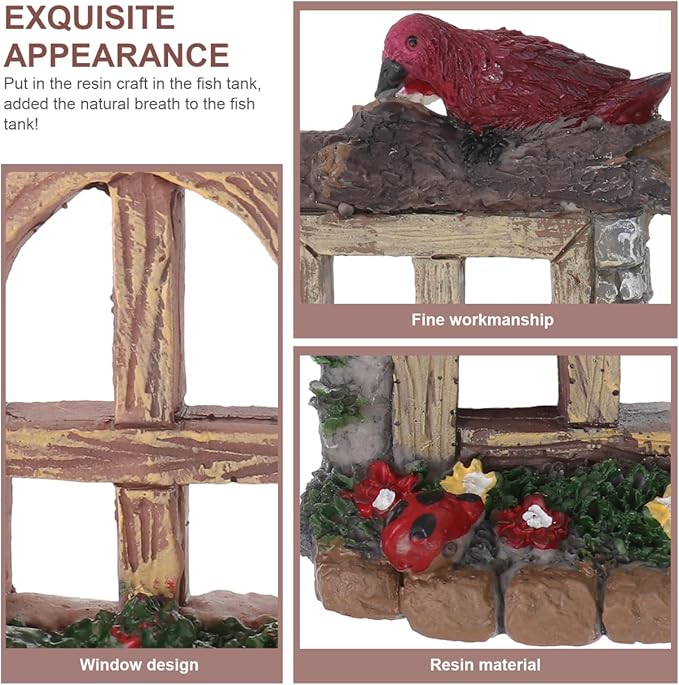 VOSAREA 4PCS Fairy Garden Windows and Door Set - Miniature Resin Gnome House Accessories for Outdoor Decor - for Trees Yards and Micro Landscapes