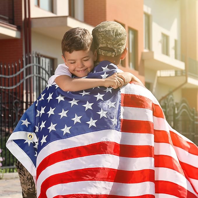 5x8 American Flag Outdoor Heavy Duty,5by 8 American Flag,US Flag,5' x 8' America Flag,America Flags For Outside 5x8,Embroidered USA Flags 5x 8,Long Lasting 5 by 8 Best High Wind all Weather US Flags