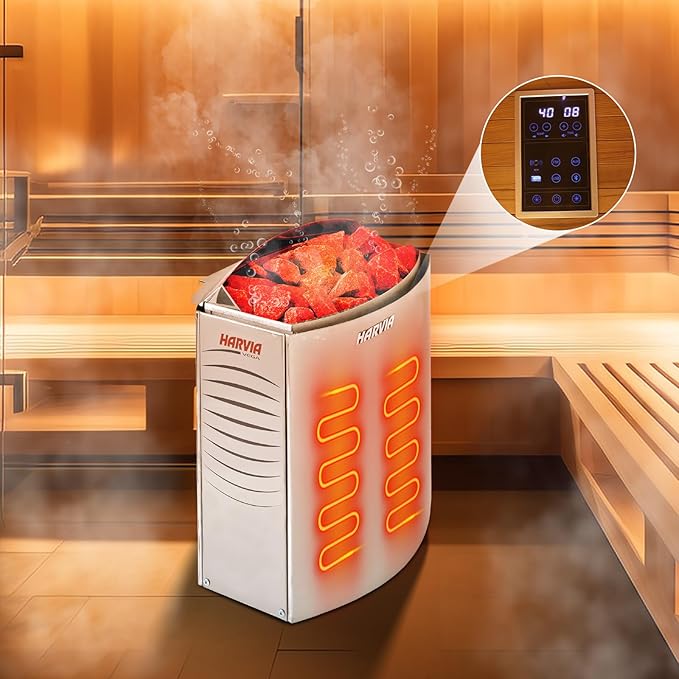 Indoor Traditional Steam Sauna 2 Person, Canadian Hemlock Saunas, 4.5KW Harvia Heater, 220V,Fence Design, Better Sealing, Left Door(0-195℉) (with Door Fence)