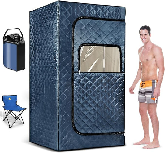 Portable Steam Sauna Tent for Home – Dual Mode Standing/Sitting Sauna Box with 9-Level Temperature Control (95-140°F), 3L Steamer & Wireless Remote, Large Size 72 Auto Shut-Off