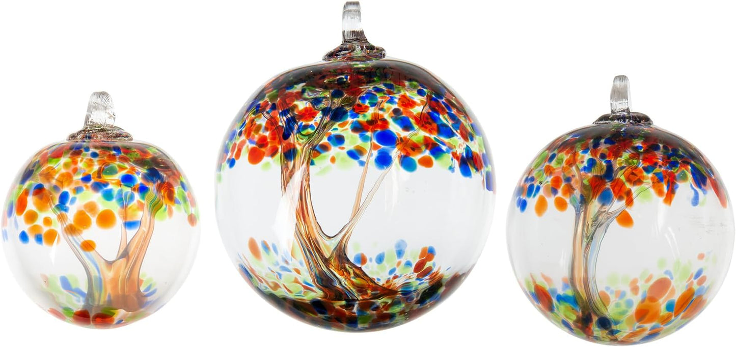 Dale Tiffany Hand Blown Glass, 6" Diameter Royal, Tree of Life Collection, Witch Globe Hanging Garden Indoor/Outdoor Decorative Ornament Gazing Ball