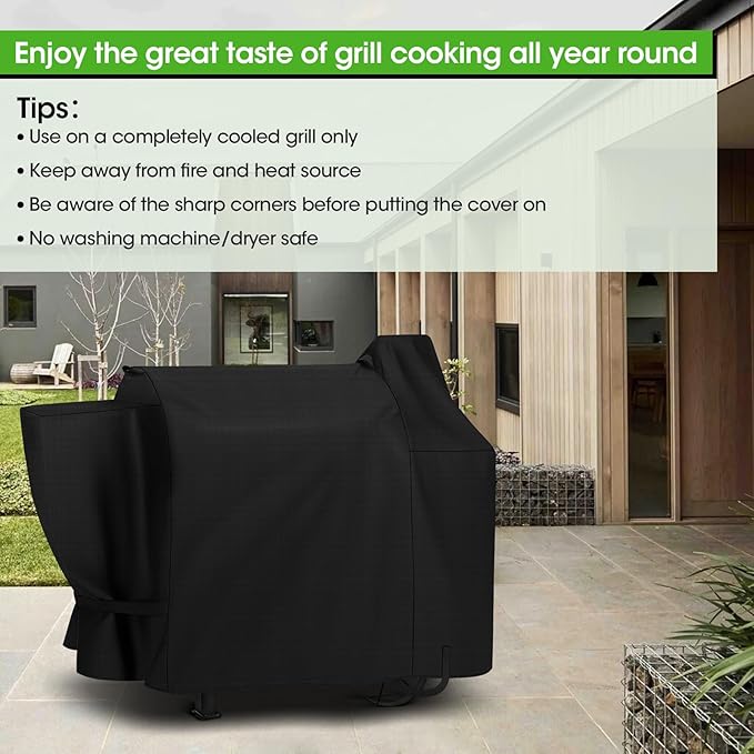 Wood Pellet Smoker Cover Compatible with Pit Boss 820 Deluxe, Pro Series 850, 820D 820FB 820D3 820SC 820XL 820PS1 820CS1 Competition, Waterproof Fade Resistant Pellet Grill Cover