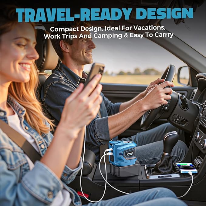 200W Portable Power Inverter Compatible with Makita 18V, Outdoor Generato Battery Converter with 2 USB & AC Battery Powered Outlet, Convert DC 18V to AC 110V-120V Portable Power Station (Tool Only)