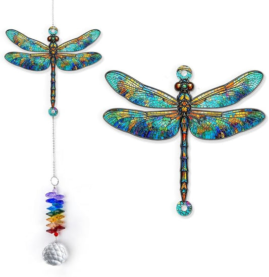 1 Layered Ornament Suncatcher - Dragonfly Gifts - Dragonflies Decor - Christmas Birthday Gifts for Women, Men - Dragonfly Keepsake - Remembrance Ornament - Rainbow Maker - Hanging Home Decor
