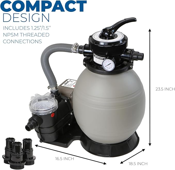 XtremepowerUS 13" Sand Filter with 0.75HP Digital Programmer Timer 2640GPH Above Ground Swimming Pool Pump Set