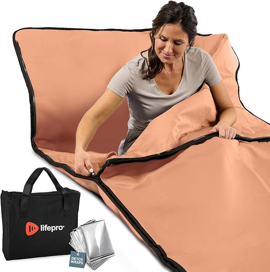 LifePro RejuvaWrap Far Infrared Sauna Blanket for Detox & Relaxation – Available in 5 Colors & 3 Models – Portable Sauna Blanket Infrared for Muscle Relief, Circulation & Recovery – 9 Heat Levels
