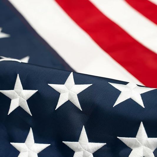 Homissor American Flag 6x10 Heavy Duty Outdoor Embroidered Stars Large USA US Flags Longest Lasting for Outside Sewn Stripes Indoor With Brass Grommets