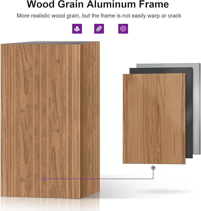 PURPLE LEAF 14' X 24' Outdoor Hardtop Gazebo for Patio Galvanized Steel Double Roof Permanent Canopy Teak Finish Coated Aluminum Frame Pavilion Gazebo with Nettings and Navy Blue Curtains