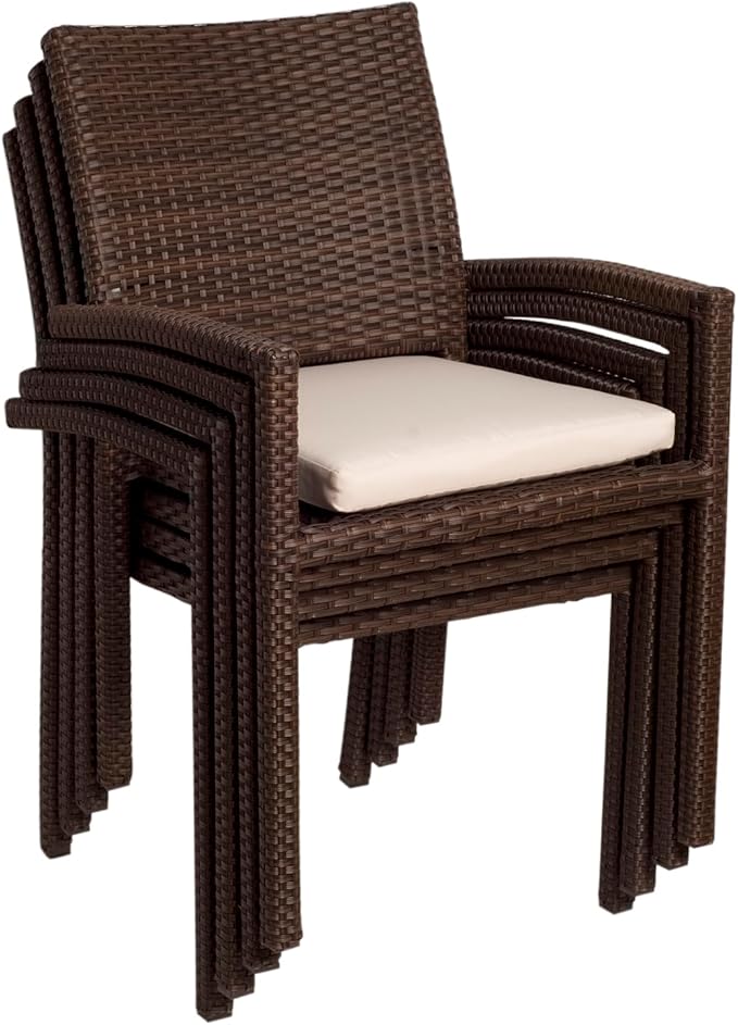 Amazonia Jefferson 13-Piece Patio Extendable Dining Table Set | Light Wicker Chairs | Ideal for Outdoors and Indoors, Brown-Teak Finish