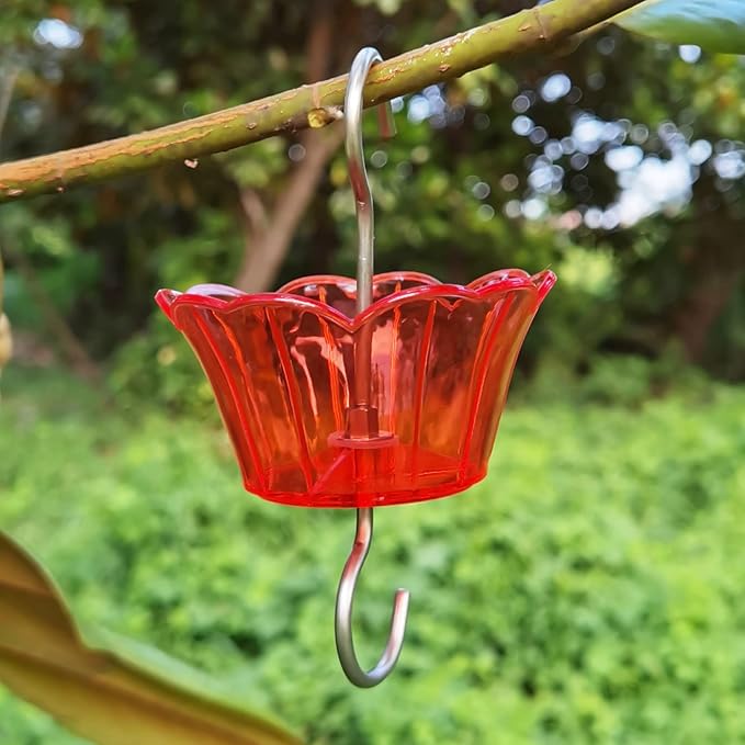 Ant Moat for Hummingbird Feeder - 3 OZ x 2 Pack Red Insect Guard with Large Capacity