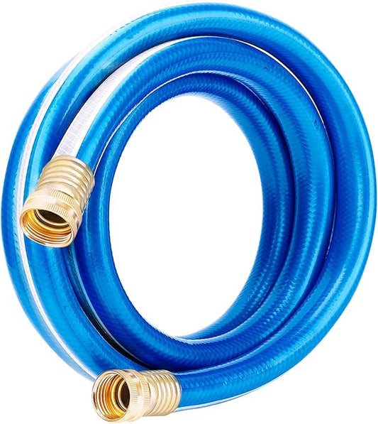 Short Leader Garden Hose 3/4 in. x 10 ft. -Heavy Duty Durable Flexible Lightweight PVC Water Pipe for Lawn Care, Reel Cart & Equipment Connection -Kink Free, No Leaking, Female to Female Fittings