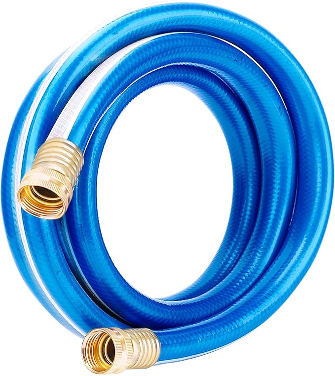 Short Lead-in Garden Hose 3/4 in. x 5 ft. -Heavy Duty Durable Flexible Lightweight Water Pipe for Commercial Use, Reel Cart & Equipment Connection -Kink Free, No Leaking, Female to Female Fittings
