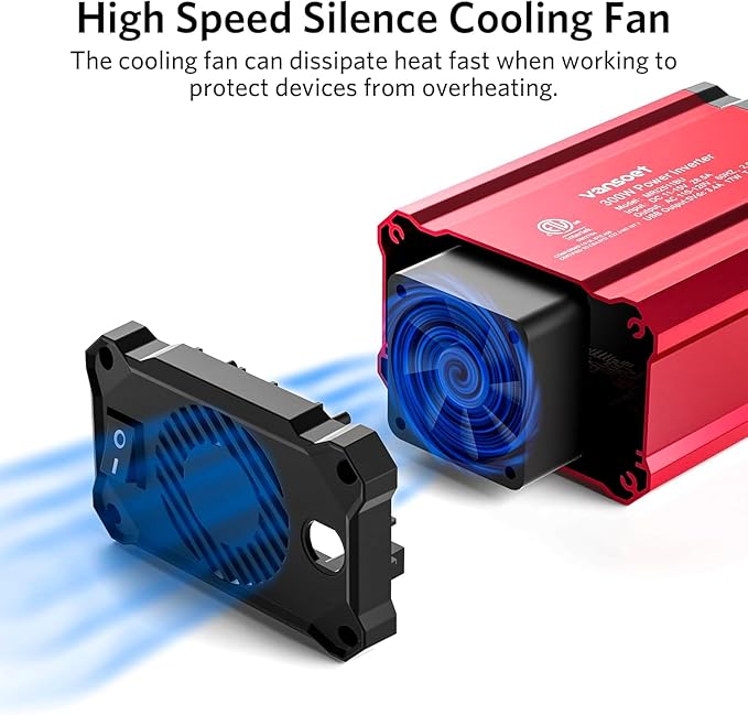300w Power Inverter DC 12V to AC 110V - vansoet Car Plug Adapter Outlet with 3.4A Dual USB Fast Charging Port - Car Charger Cigarette Lighter Adapter for Phone, Laptop on Road Trip, Aluminum Housing