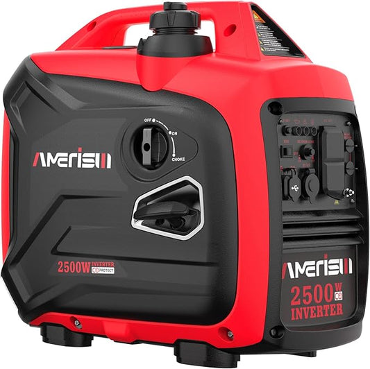 2500 Watt Portable Inverter Generator with CO Sensor and Quiet Technology for Camping, Tailgating (AM5020C)