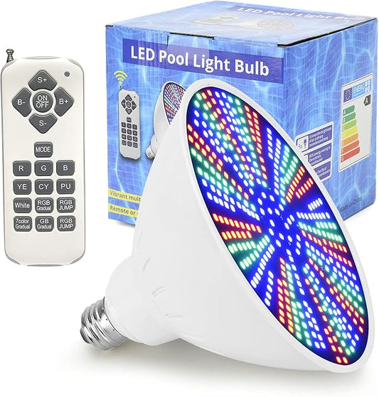 12V 50W Pool Lights for Inground Pools Waterproof, Color Changing Pool Light Bulb with Remote Control, Replacement Bulb for Pentair, Hayward and Other E26 Screw in Type Bulbs