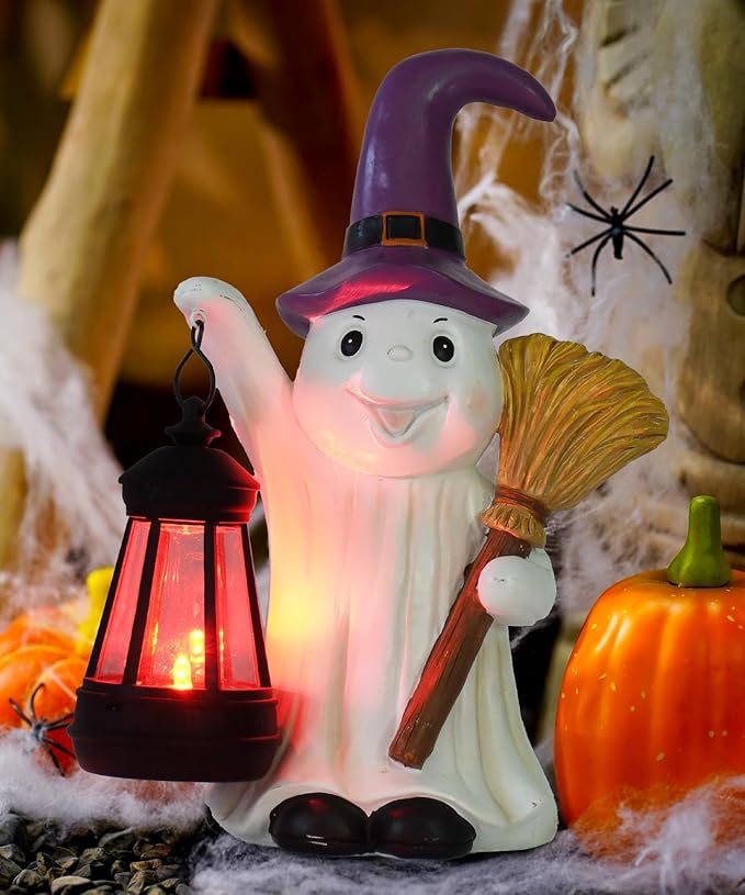 Qeeman Ghost Statues for Garden Decor : Halloween Waterproof Outdoor Decorations Yard Art Resin Figurines for Patio Balcony Porch Lawn Ornaments