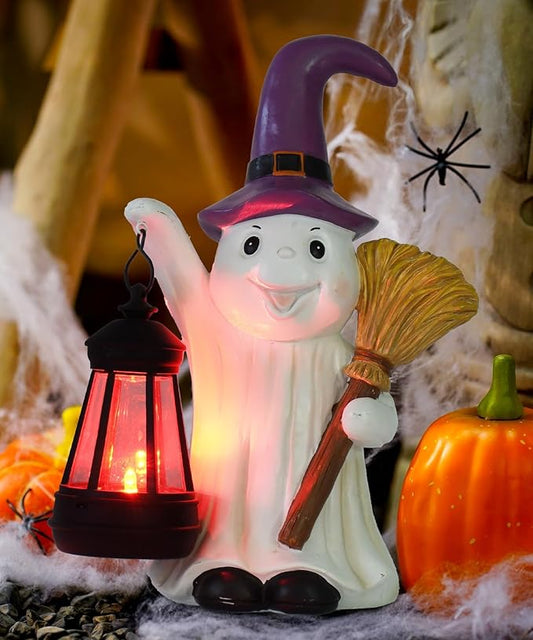 Qeeman Ghost Statues for Garden Decor : Halloween Waterproof Outdoor Decorations Yard Art Resin Figurines for Patio Balcony Porch Lawn Ornaments