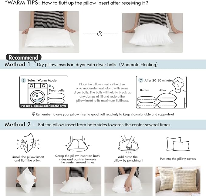 MIULEE Outdoor Pillows 12x20 Pillow Insert Throw Pillow Insert, Water-Resistant Premium Outdoor Pillow Stuffer Sham Rectangle for Couch Sofa Patio Furniture Cushion Porch Swing