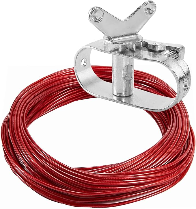 Pool Cover Cable and Winch Kit - 100ft Pool Cover Cable and Aluminum Spring Loaded Ratchet for Securing Above Ground Swimming Pool Winter Covers