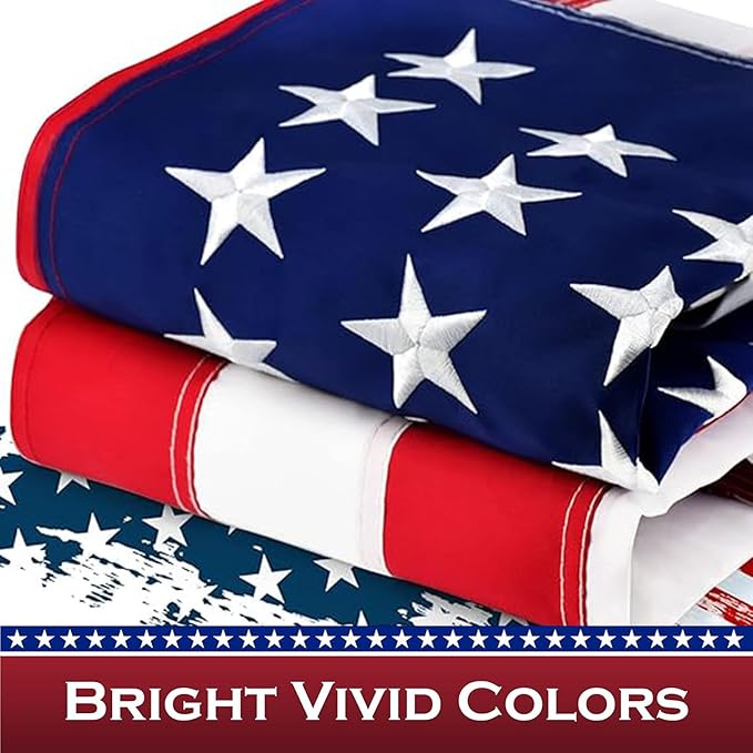 Pole Sleeve Flag 3x5 -Us Flag Sleeve,New 420D Polyester,Heavy Duty Durable TearProof, Embroidered Stars, Sewn Stripes, UV Protection,Sleeved American Flag (Pole NOT Included)
