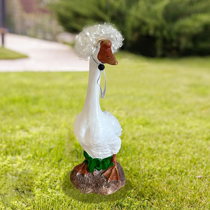 Porch Goose Wigs, Porch Goose Outfits Lawn Goose Statue Accessories for Outdoor Garden Patio Yard Goosey Decor （Style 13）