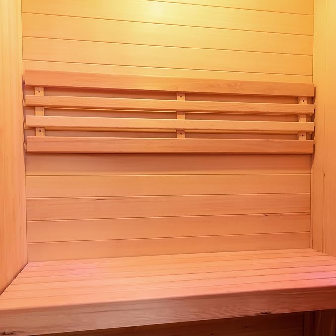 Indoor Traditional Steam Sauna 2 Person, Canadian Hemlock Saunas, 4.5KW Harvia Heater, 220V,Fence Design, Better Sealing, Left Door(0-195℉) (with Door Fence)