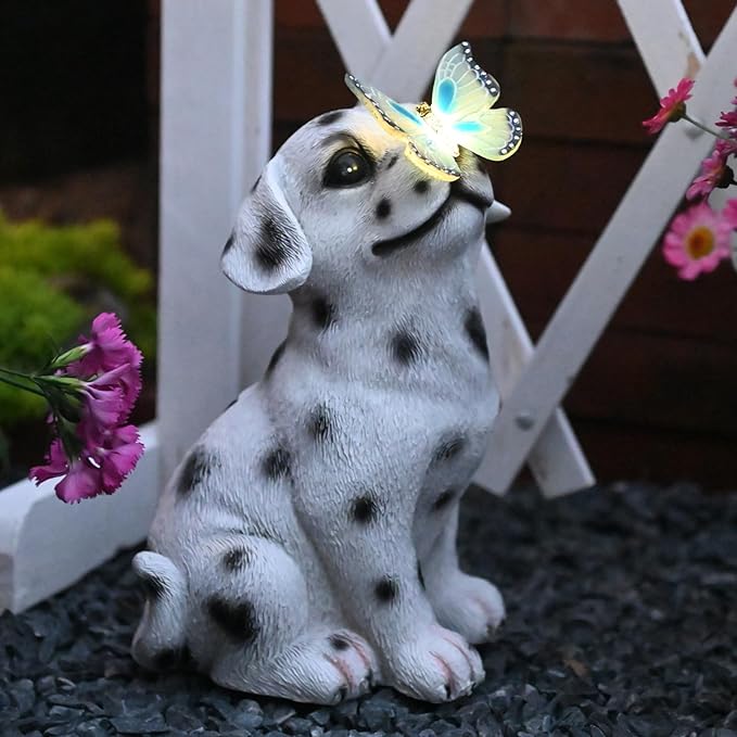 Cat Garden Figurines Outdoor Decor Solar Statue with LED Lights for Patio Lawn Yard Art Decoration Housewarming Garden Gift