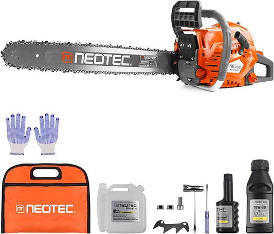68CC Gas Powered Chainsaw, 22 Inch Chainsaw, 2-Cycle Cordless Handheld Petrol Gasoline Chain Saw for Tree Felling, Forestry Logging, Backyard Storm Cleanup, Farm Wood Cutting