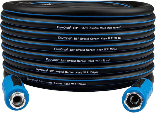 Fevone Garden Hose 80 ft., Lightweight Hybrid Water Hose, Flexible and Durable, Leak-Free Connections