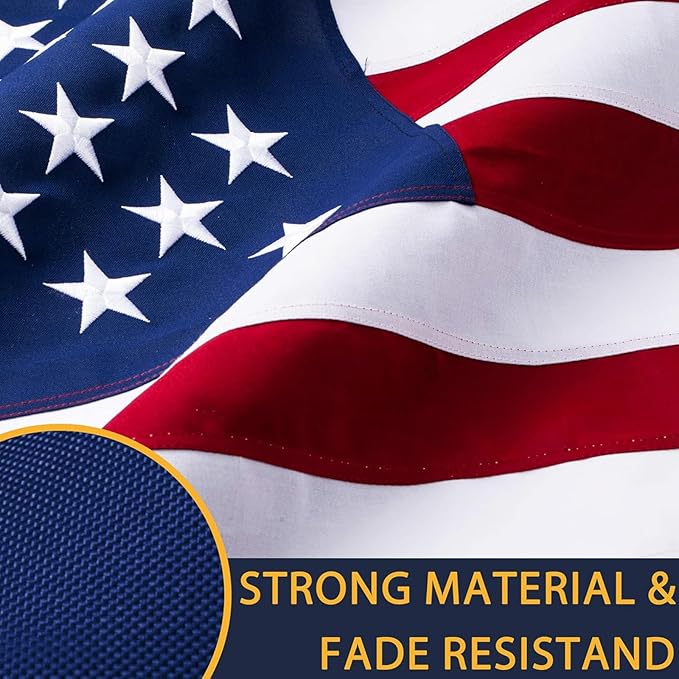 American Flag 6x10ft Ultra Durable for Outside, TearProof Spun Polyester, Embroidered Stars, Brass Grommets, Perfect for Outdoor US Flag, Show Your Patriotism with Long-Lasting Quality