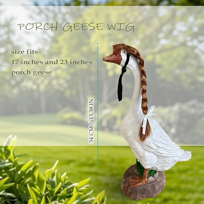 Porch Goose Wigs, Porch Goose Outfits Lawn Goose Statue Accessories for Outdoor Garden Patio Yard Goosey Decor （Style 3）